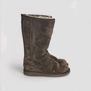 UGG Classic Tall 5119 Boots Women's 8 Chocolate Brown Sheepskin Suede Winter